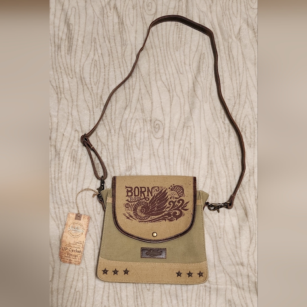 Sixtease Olive and Brown Crossbody Bag